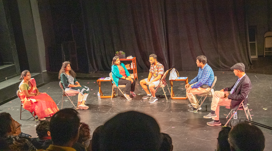 Cast of Crazy or What? by Spotlight Columbus, OH, script and direction by Arijit Sur