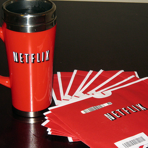 Netflix envelopes and mug
