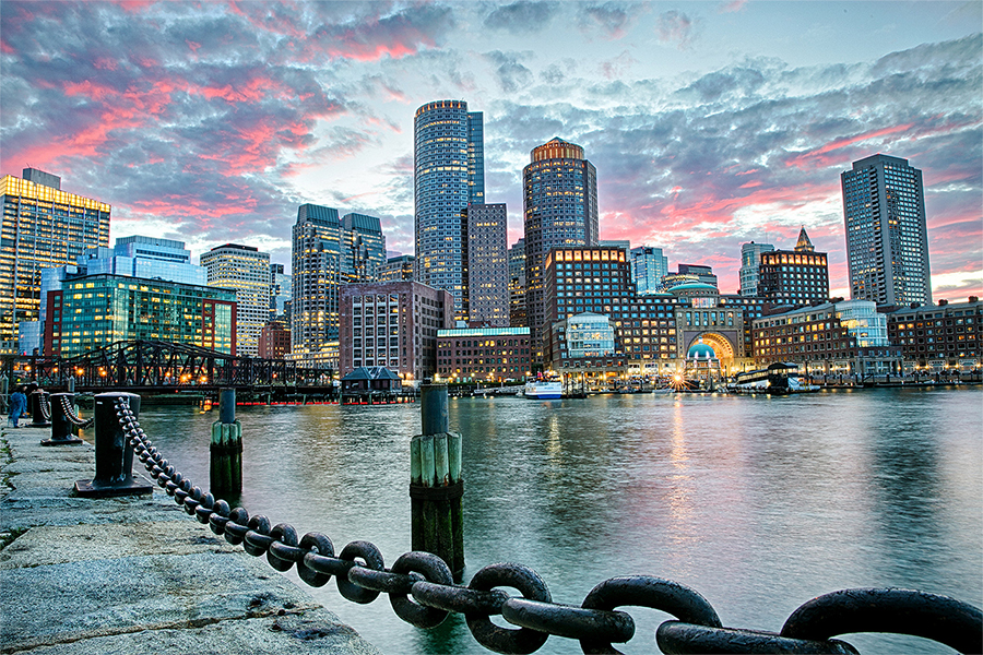 View of Boston from the harbor.