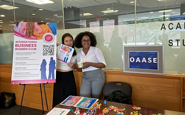 Club Leaders promoting their clubs at the annual Brandeis Business Club Fair.