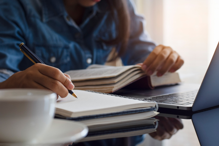 Student studying