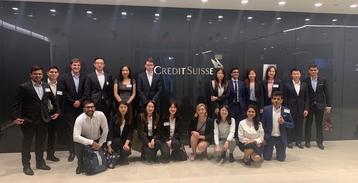 Group of students at Credit Suisse