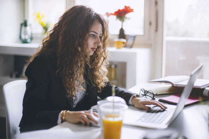 Person working at laptop