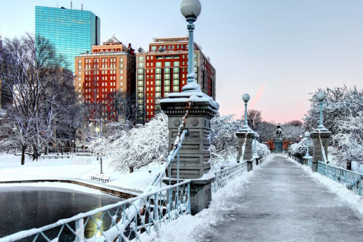 Winter city landscape