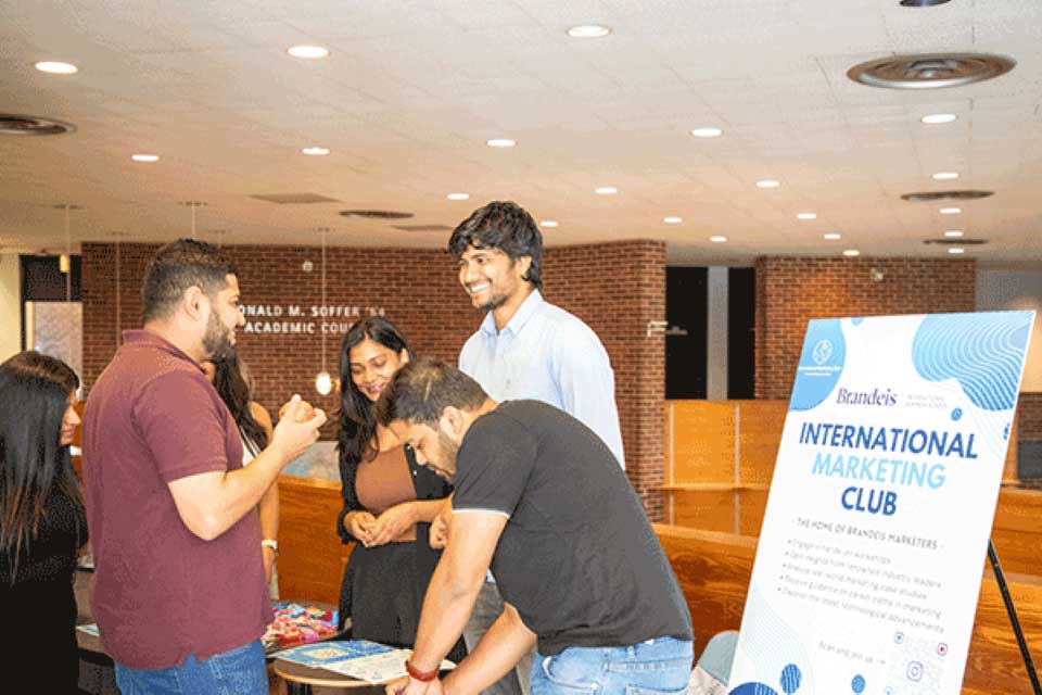 student talking about grad club