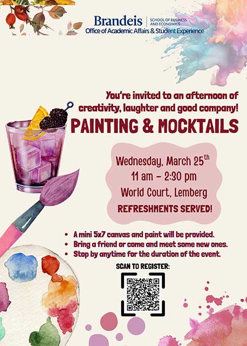 Painting and mocktails event flyer