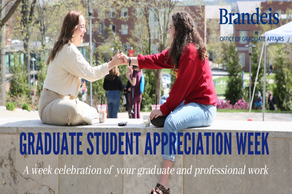 two students hold hands and celebrate a event