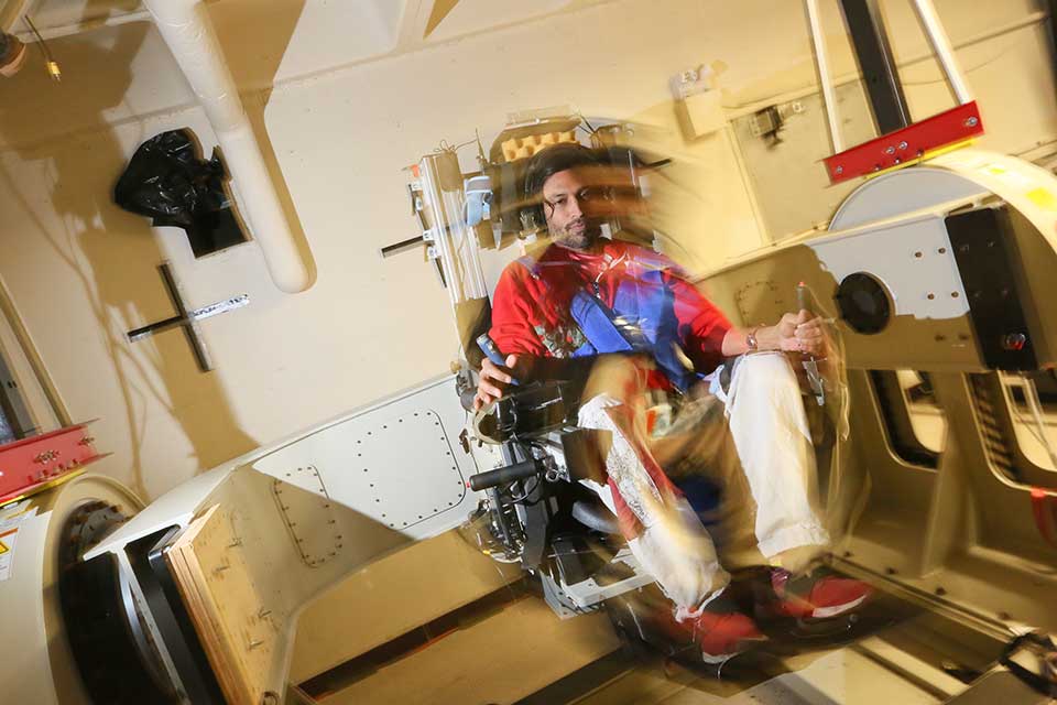 Vivekanand Pandey Vimal moving in the space chair