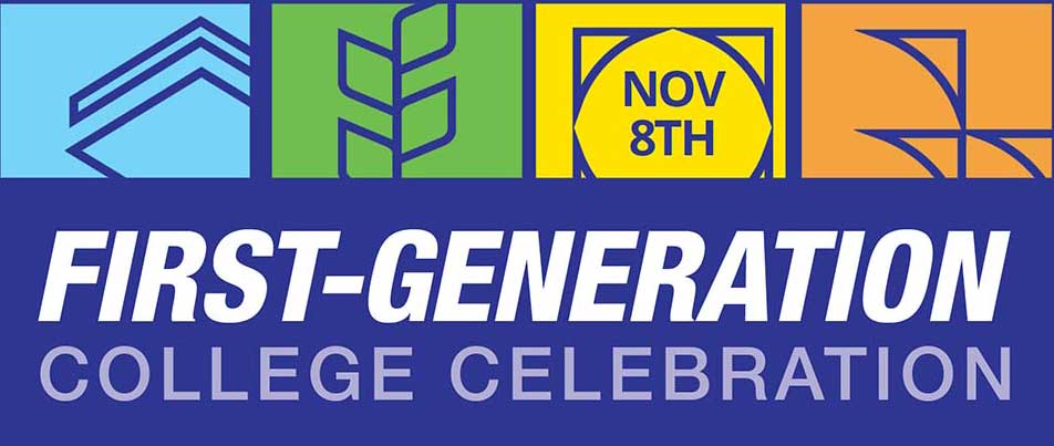 Logo reading "First-Generation College Celebration Nov. 8."