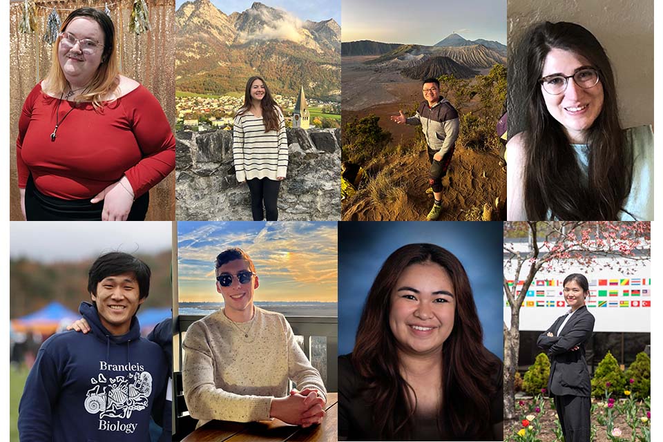 Individual photos of the 2024-2025 Center for Teaching and Learning Award Winners. Top, left to right: Meli Jackson, Mia Nydam, Fangchao Ji, Tali Cohen. Bottom, left to right: Patrick Cao, Kyle Pandiscio, Jackie Floro, Xiaohang Wang.