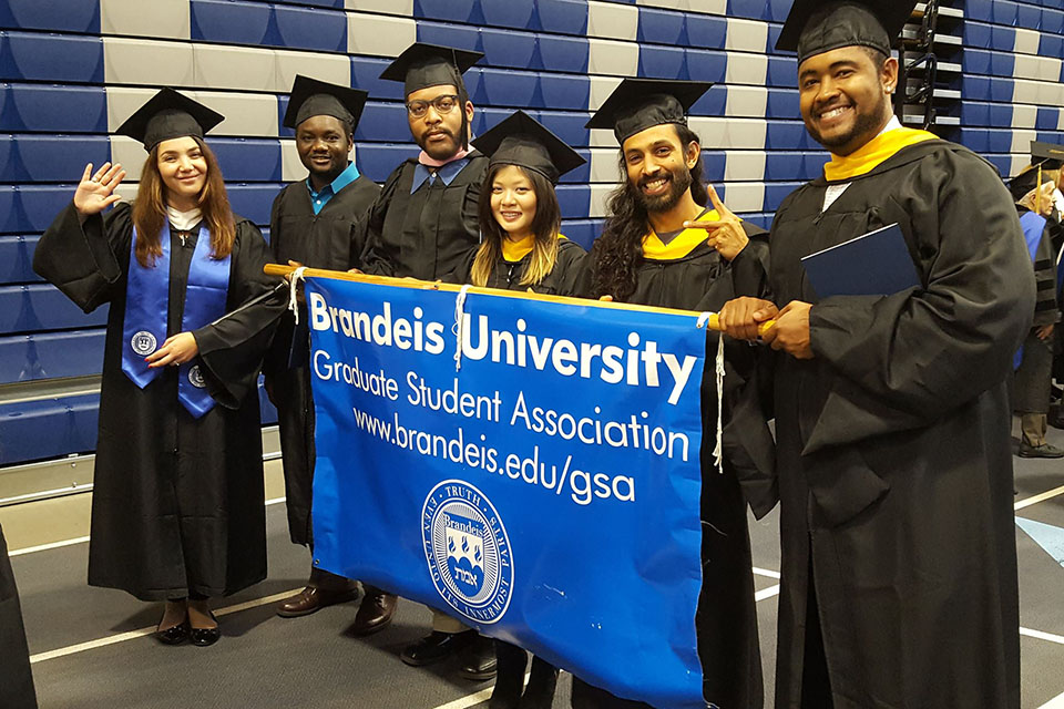 gsa members march at commencement