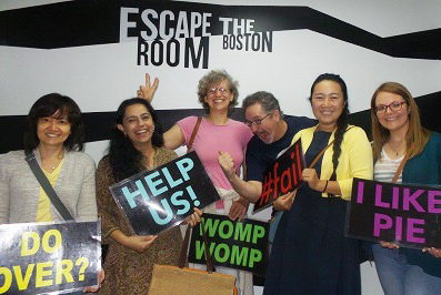 Group of students and faculty at Escape Room Boston