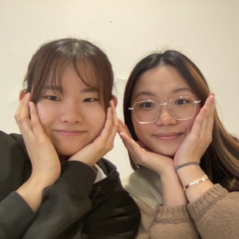 Wakana Teshiba (left) and a friend