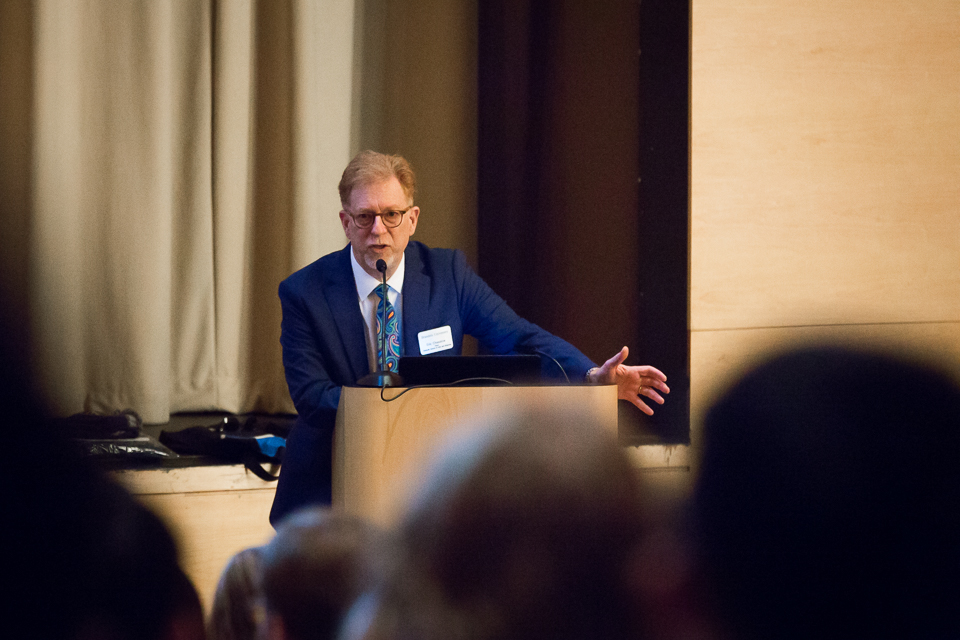 Dean Eric Chasalow addresses students at orientation