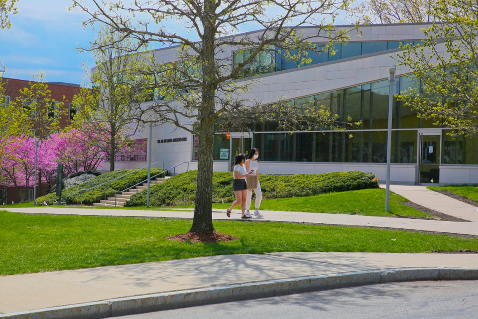 Two students on campus
