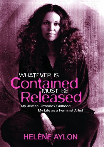 Book cover with Helen Aylon in black clothes with dark curly hair. 