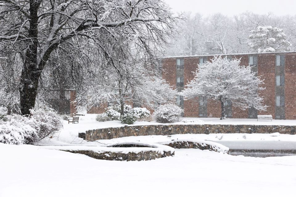 campus snow scene