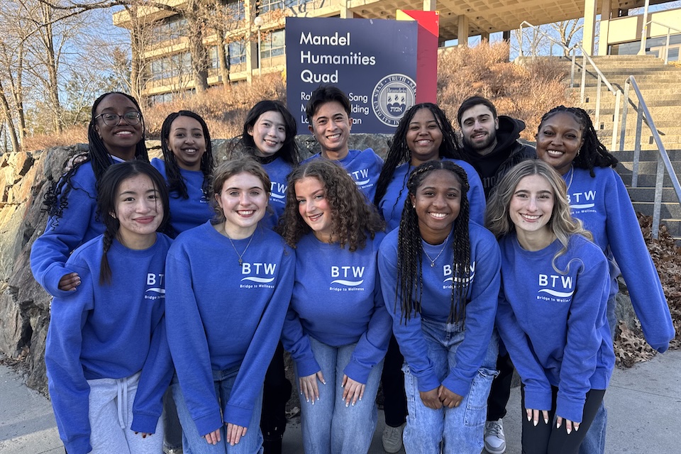 BTW peer educators standing in front of Rabb steps