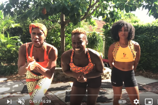 Three women leading an African Dance Workout