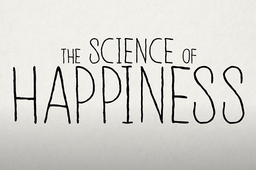 Text "The Science of Happiness" over a beige background.