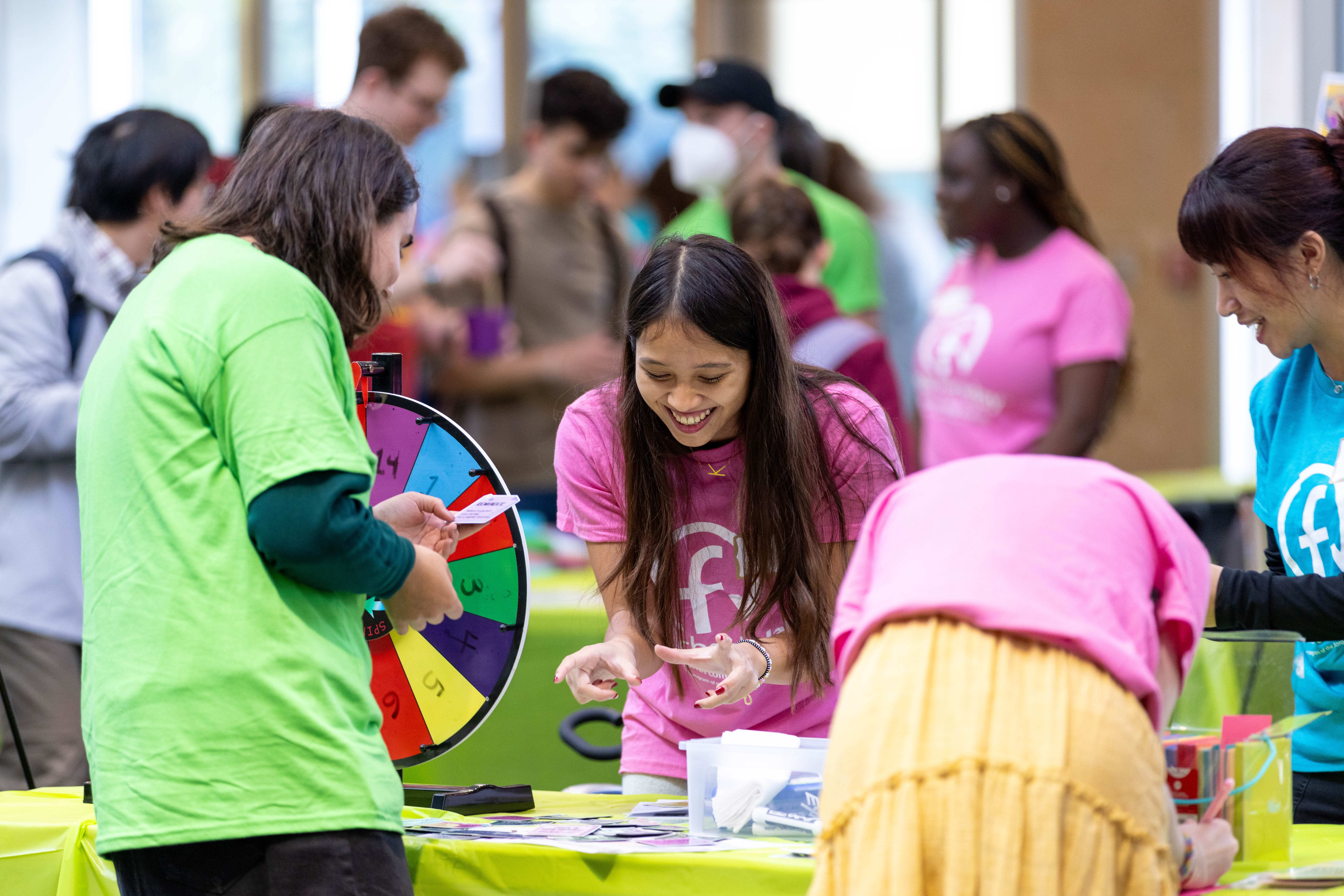 Students manage a table at Fresh ChecK Day
