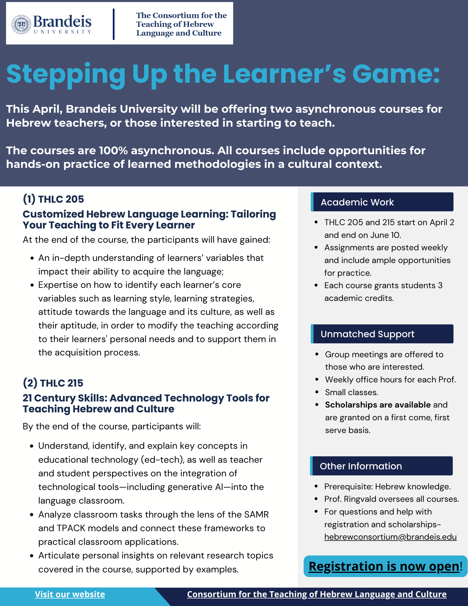 flyer for courses