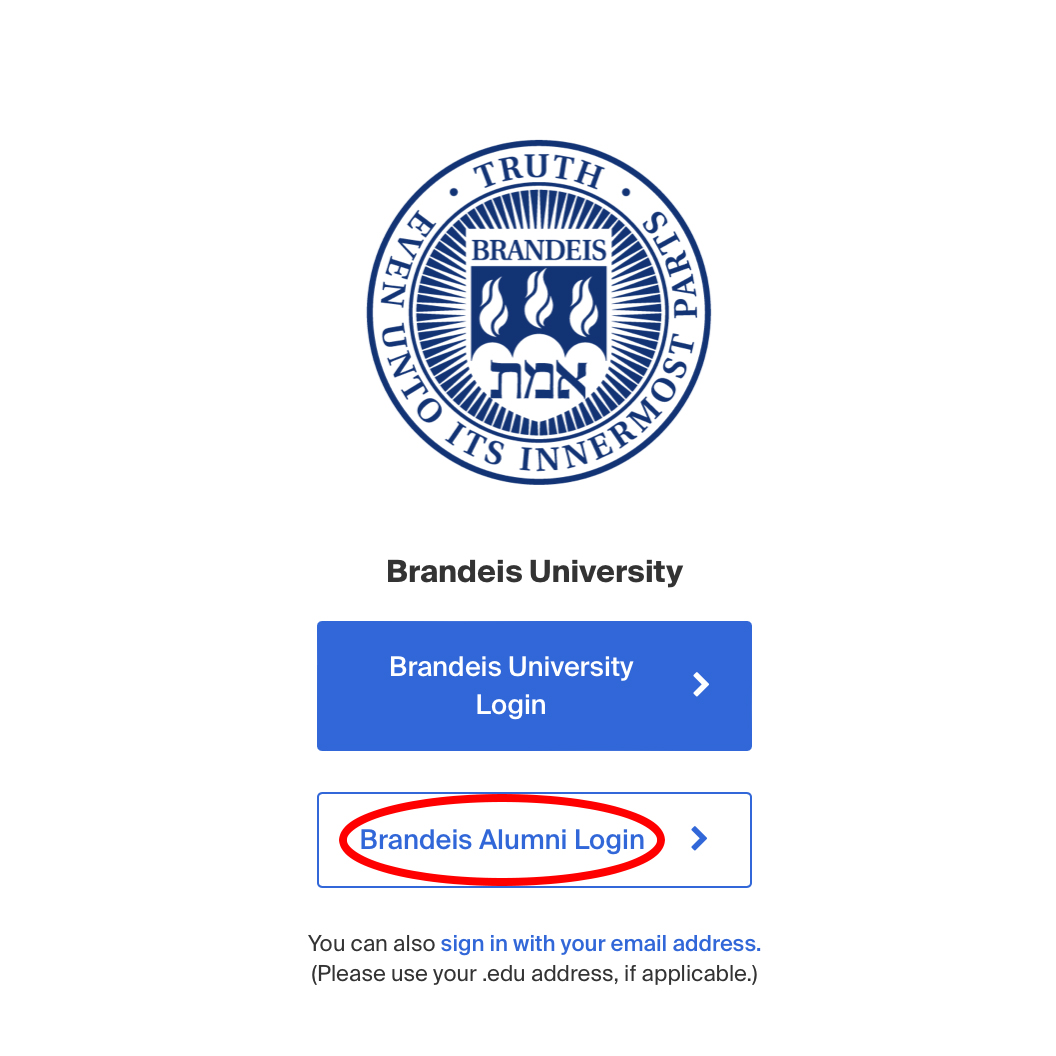 Alumni Login Page to Handshake