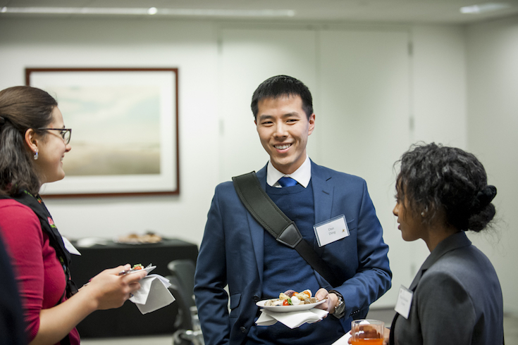 dan and roza at networking event