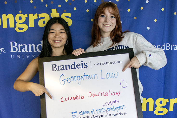 uliana Giacone (left) and Mia Plante (right) who will be studying journalism at Columbia University and at Georgetown Law respectively.