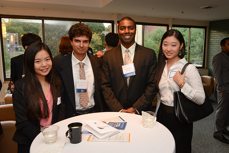 alumni at a networking event