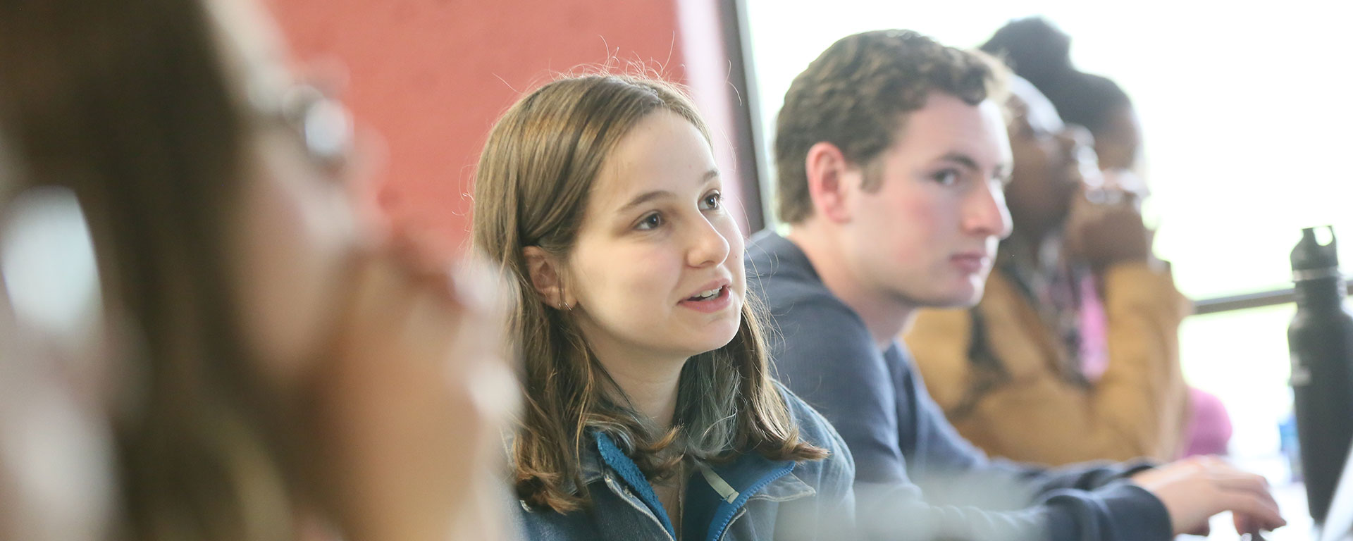 A student speaks in class