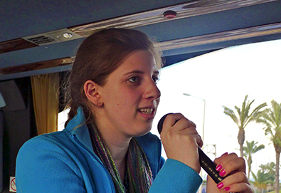 Sara Miller leading a Birthright tour.