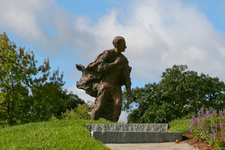 Statue of Louis D. Brandeis on the Brandeis University Campus
