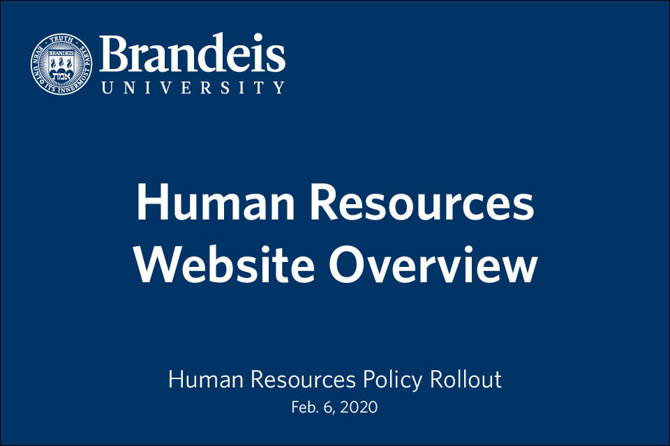 title slide: human resources website overview