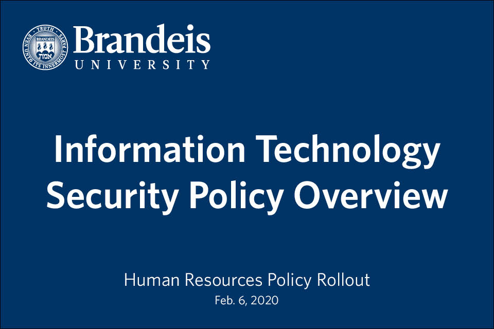 title slide: information technology security policy overview