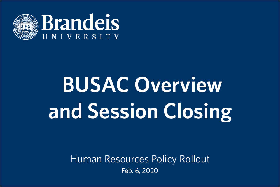 title slide: busac overview and session closing