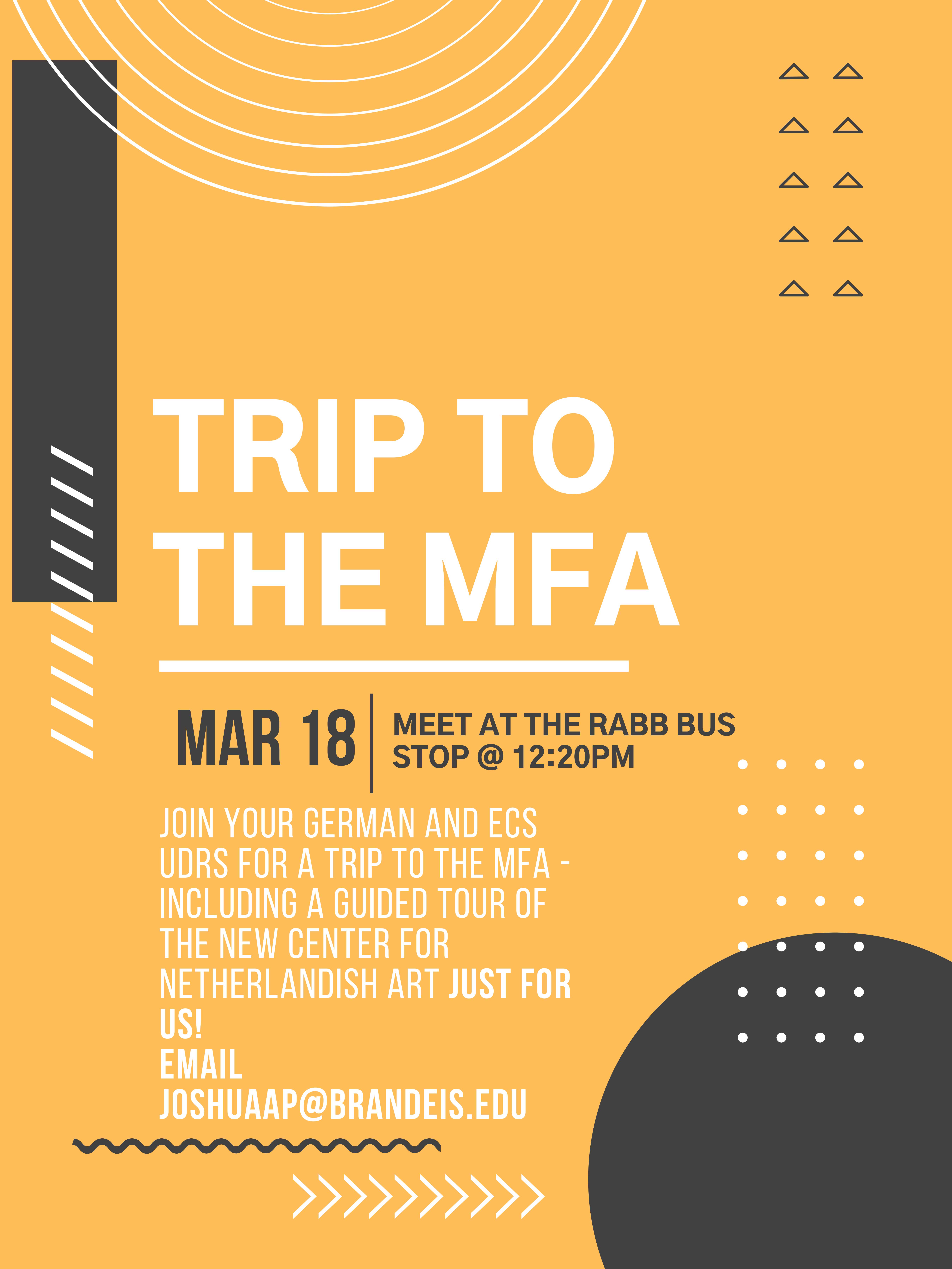 Flyer for Trip to MFA