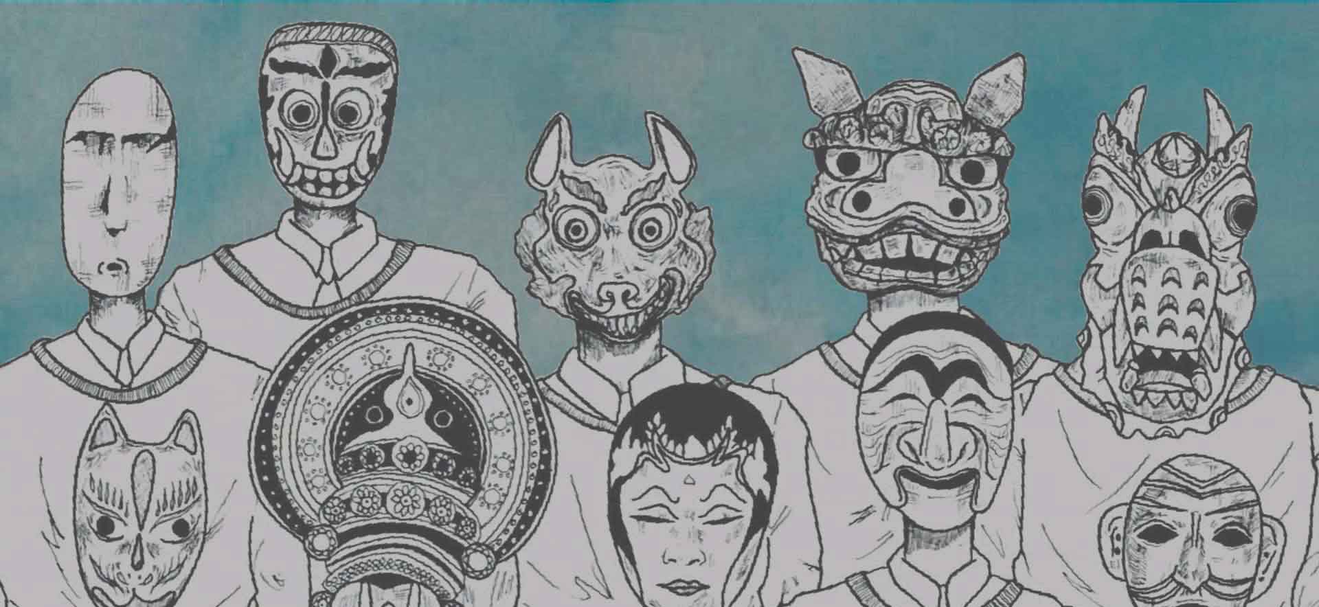 Illustration of individuals wearing different masks