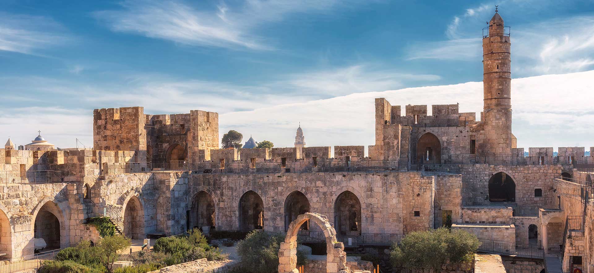 Ancient citadel and Tower of David in Jerusalem, Israel