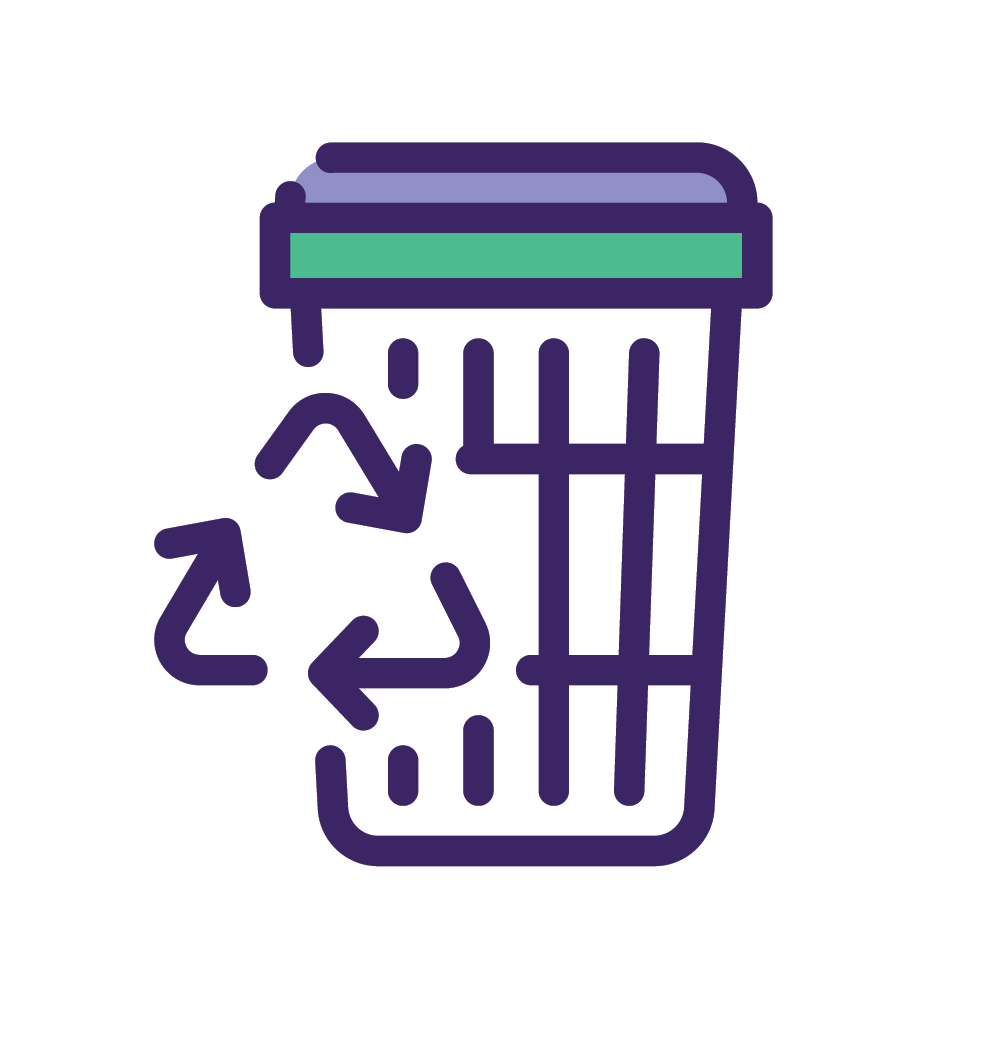 recycling symbol with plastic cup
