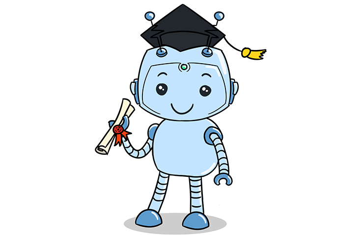 Blinkie with alum diploma cap