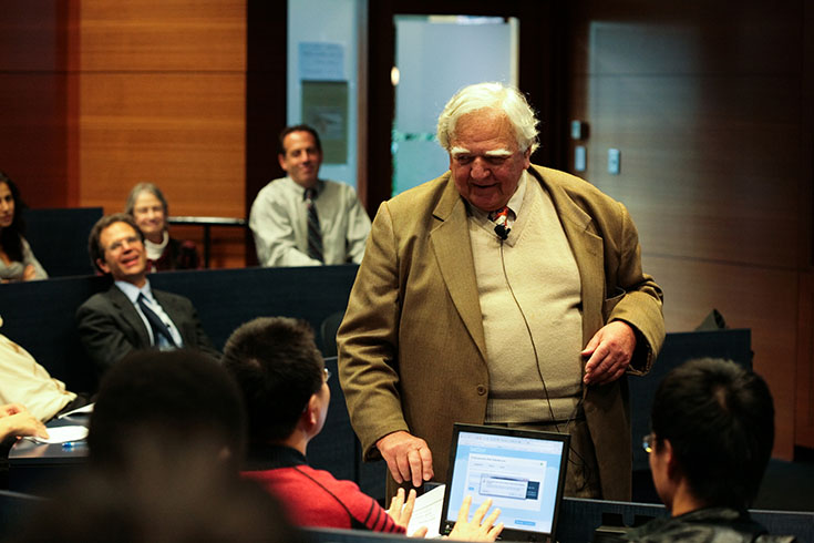 Speaker interacting with auditorium