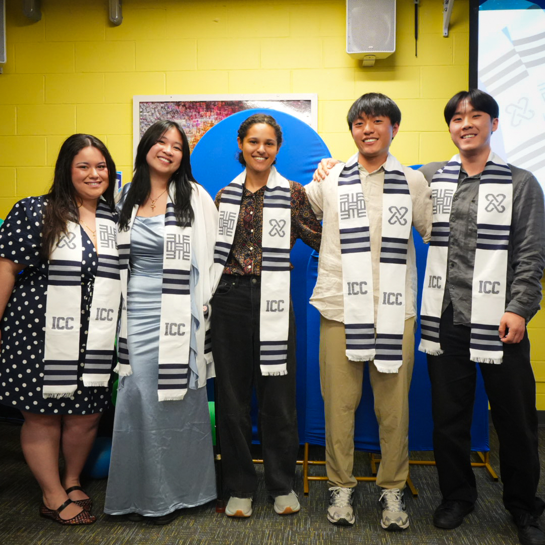 A group of graduates wearing ICC stoles, 2026 