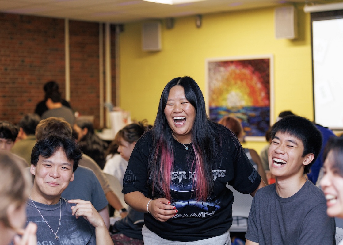 Students Smiling at Mahjong Night at ICC on September 26, 2025. 