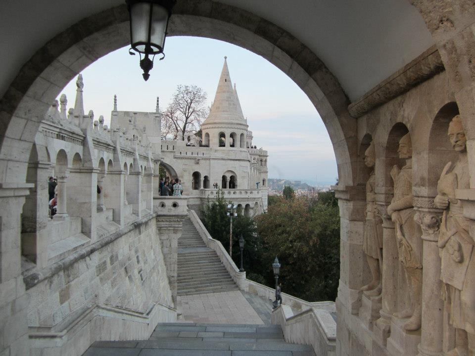 View of building through stairway