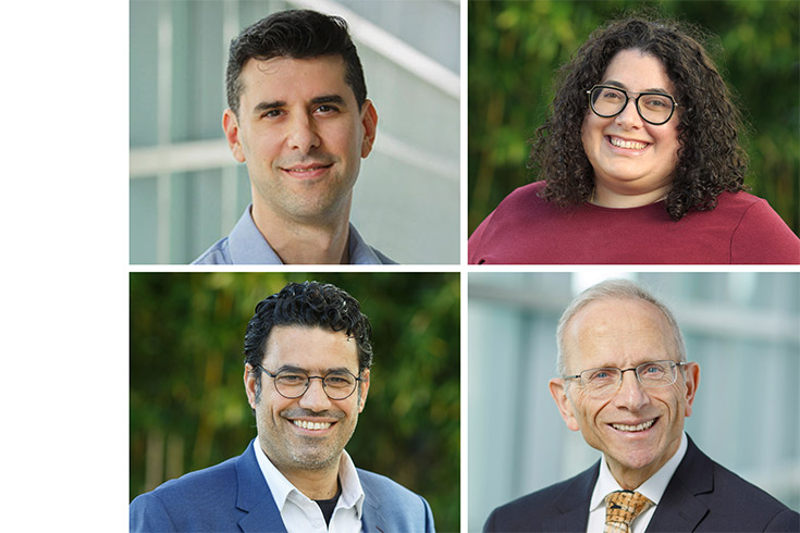 Photos of Alexander Kaye, Shayna Weiss, Jonathan D. Sarna, and Yuval Evri