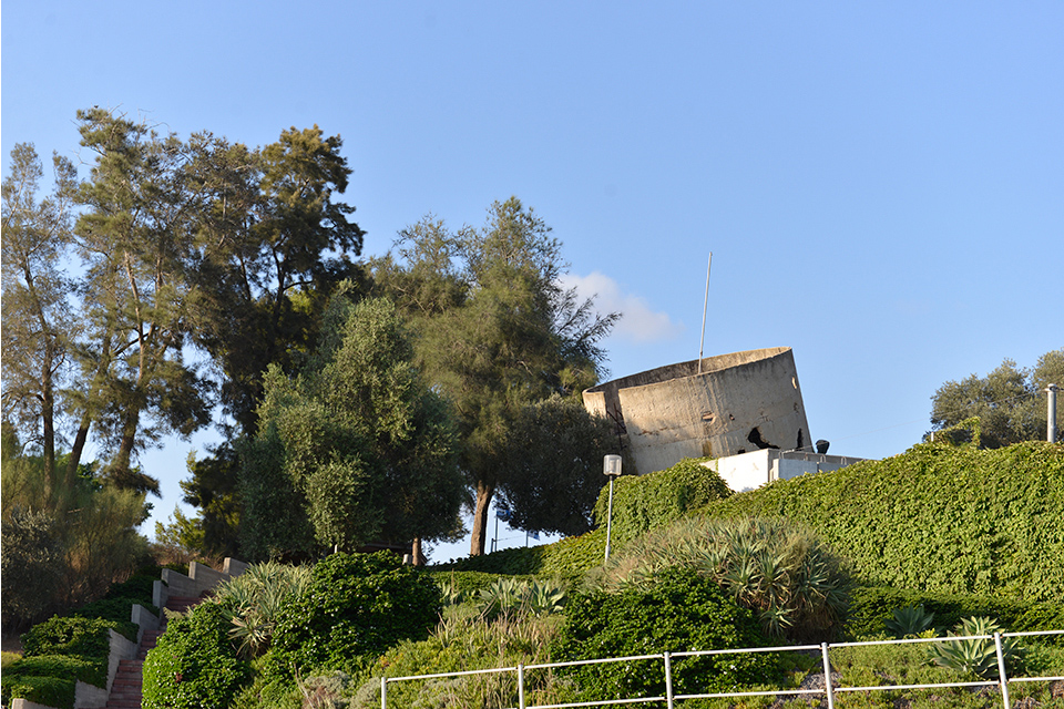 Building fragment on a hill