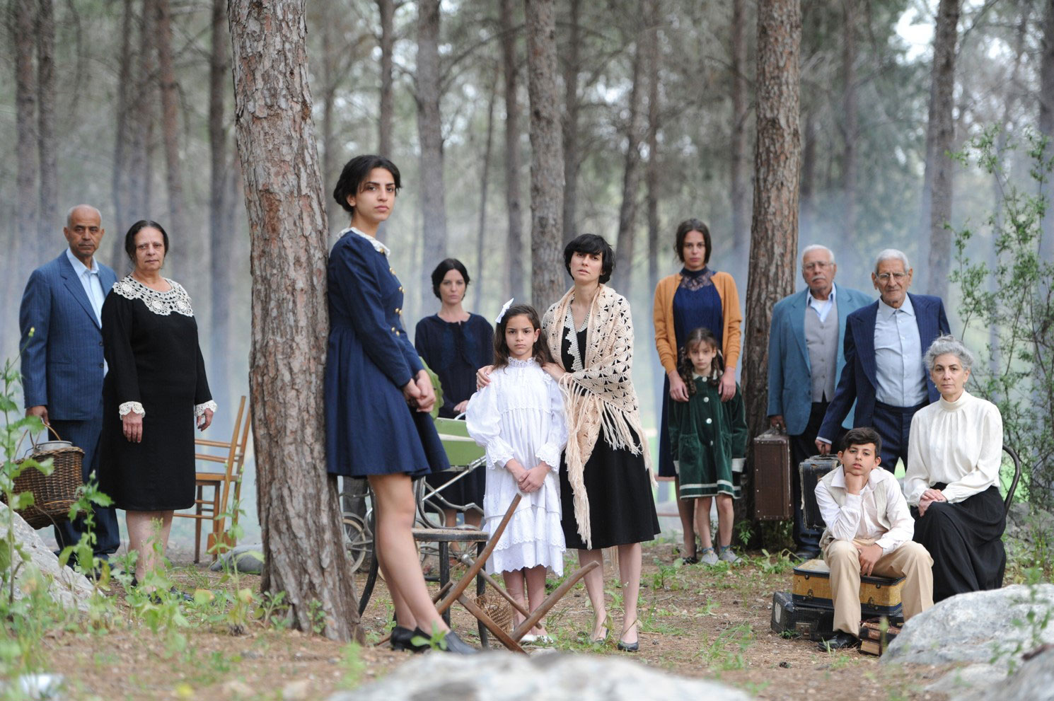 People standing in the woods