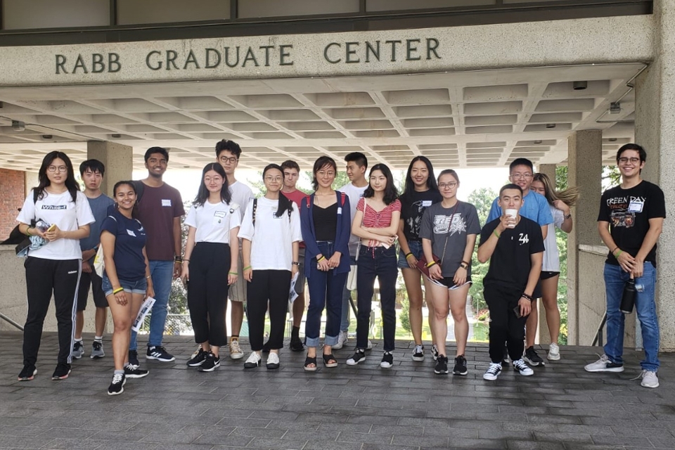 Students standing in front of Rabb