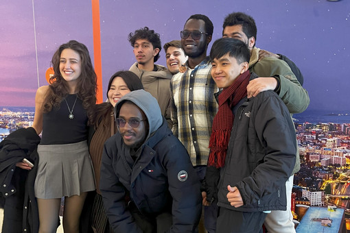 Wien scholars taking a group photo at View Boston
